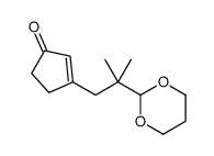 3-[2-(1,3-dioxan-2-yl)-2-methylpropyl]cyclopent-2-en-1-one结构式