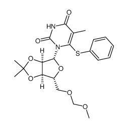2',3'-O-isopropylidene-5'-O-methoxymethyl-5-methyl-6-phenylthiouridine Structure
