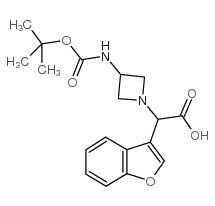 BENZOFURAN-3-YL-(3-BOC-AMINO-AZETIDIN-1-YL)-ACETIC ACID structure