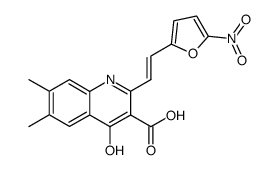 4-Hydroxy-6,7-dimethyl-2-[(E)-2-(5-nitro-furan-2-yl)-vinyl]-quinoline-3-carboxylic acid结构式