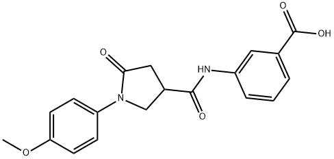 3-[1-(4-Methoxyphenyl)-5-oxopyrrolidine-3-amido]benzoic acid Structure