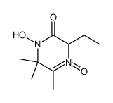 3-Ethyl-1-hydroxy-5,6,6-trimethyl-4-oxy-3,6-dihydro-1H-pyrazin-2-one结构式