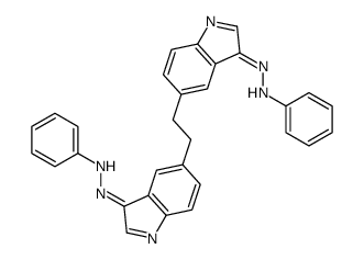 N-[[5-[2-[3-(phenylhydrazinylidene)indol-5-yl]ethyl]indol-3-ylidene]amino]aniline结构式