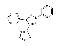 2-(1,3-diphenylpyrazol-4-yl)-1,3,4-oxadiazole结构式