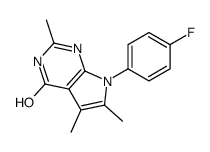 7-(4-Fluorophenyl)-2,5,6-trimethyl-1,7-dihydro-4H-pyrrolo[2,3-d]p yrimidin-4-one Structure