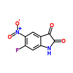 6-Fluoro-5-nitro-1H-indole-2,3-dione结构式