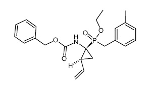 (1-benzyloxycarbonylamino-2-vinyl-cyclopropyl)-(3-methyl-benzyl)-phosphinic acid ethyl ester结构式