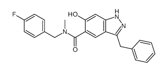 5-[N-(4-fluorobenzyl)-N-methylaminocarbonyl]-3-benzyl-6-hydroxy-1H-indazole Structure