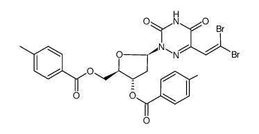 5-(2,2-dibromovinyl)-1-(2'-deoxy-3'-5'-di-O-p-toluoyl-β-D-erythro-pentofuranosyl)-6-azaurical结构式