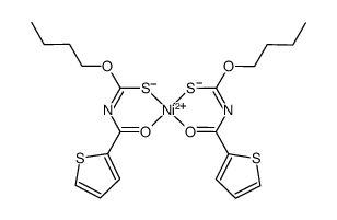 bis[O-butyl ester-N'-(2-thienylcarbonyl)thiocarbamato]nickel(II) Structure