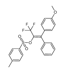 (E)-3,3,3-trifluoro-1-(4-methoxyphenyl)-1-phenyl-2-tosyloxypropene Structure