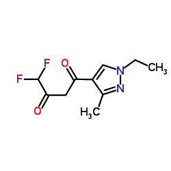 1-(1-ETHYL-3-METHYL-1H-PYRAZOL-4-YL)-4,4-DIFLUORO-BUTANE-1,3-DIONE Structure