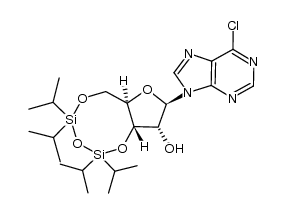 6-chloro-9-[3,5-O-(tetraisopropyldisiloxan-1,3-diyl)-β-D-ribofuranosyl]purine结构式