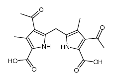 4-acetyl-5-((4-acetyl-5-carboxy-3-methyl-1H-pyrrol-2-yl)methyl)-3-methyl-1H-pyrrole-2-carboxylic acid结构式