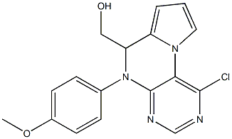 (1-chloro-5-(4-methoxyphenyl)-5,6-dihydropyrrolo[1,2-f]pteridin-6-yl)methanol结构式