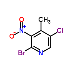 2-Bromo-5-chloro-4-methyl-3-nitropyridine结构式