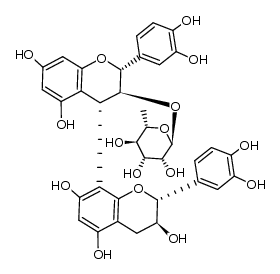 (-)-catechin(-3-O-rhamnopyranosyl)-(4α-8) (-)-catechin结构式