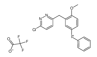 ((3-((6-chloropyridazin-3-yl)methyl)-4-methoxyphenyl))phenyliodonium trifluoroacetate Structure