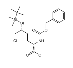(2S)-methyl 2-(((benzyloxy)carbonyl)amino)-5-((tert-butyldimethylsilyl)oxy)-6-chlorohexanoate结构式