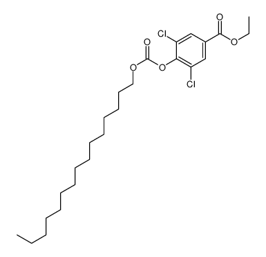 ethyl 3,5-dichloro-4-pentadecoxycarbonyloxybenzoate结构式