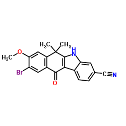9-Bromo-8-methoxy-6,6-dimethyl-11-oxo-6,11-dihydro-5H-benzo[b]carbazole-3-carbonitrile Structure