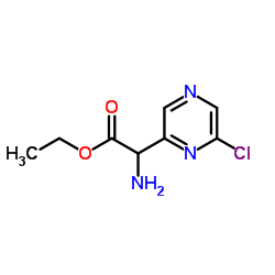Ethyl amino(6-chloro-2-pyrazinyl)acetate结构式