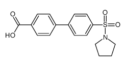 4-(4-pyrrolidin-1-ylsulfonylphenyl)benzoic acid结构式