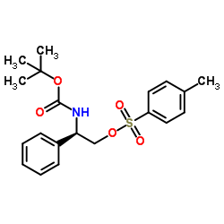 (2R)-2-({[(2-Methyl-2-propanyl)oxy]carbonyl}amino)-2-phenylethyl 4-methylbenzenesulfonate结构式