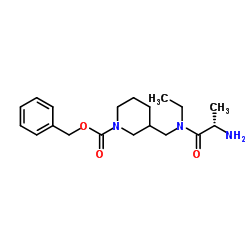 Benzyl 3-{[L-alanyl(ethyl)amino]methyl}-1-piperidinecarboxylate结构式