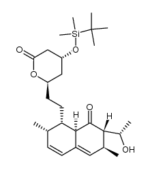 6(R)-[2-[8-oxo-2(S),6(S)-dimethyl-7(S)-[1(S)-hydroxyethyl]-1,2,6,7,8,8a(R)-hexahydronaphthyl-1(S)]ethyl]-4(R)-[(tert-butyldimethylsilyl)oxy]-3,4,5,6-tetrahydro-2H-pyran-2-one Structure