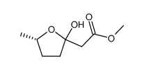 methyl 2-((5S)-2-hydroxy-5-methyltetrahydrofuran-2-yl)acetate结构式