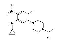 1-acetyl-4-[5-(cyclopropylamino)-2-fluoro-4-nitrophenyl]piperazine结构式