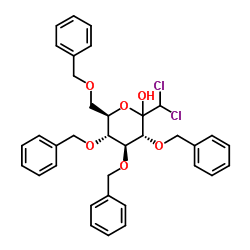 (3R,4S,5R,6R)-2-(dichloromethyl)-3,4,5-tris(phenylmethoxy)-6-(phenylmethoxymethyl)oxan-2-ol Structure