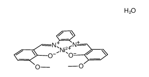 3-methoxysalicylaldehyde-o-phenyldiamine nickel(II) monohydrate Structure