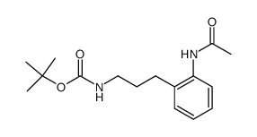 N-tert-butyloxycarbonyl-3-(2-acetamidophenyl)propylamine Structure