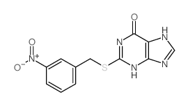 6H-Purin-6-one,1,9-dihydro-2-[[(3-nitrophenyl)methyl]thio]- structure