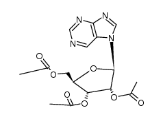 tri-O-acetyl-1-purin-7-yl-β-D-1-deoxy-ribofuranose Structure