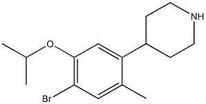 4-(4-bromo-5-isopropoxy-2-methylphenyl)piperidine结构式