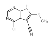 7H-Pyrrolo[2,3-d]pyrimidine-5-carbonitrile,4-chloro-6-(methylthio)-结构式