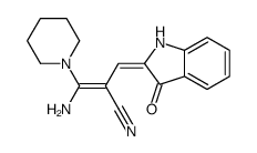 (E)-3-amino-2-[(Z)-(3-oxo-1H-indol-2-ylidene)methyl]-3-piperidin-1-ylprop-2-enenitrile Structure