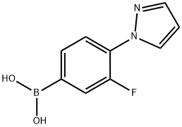 (3-fluoro-4-(1H-pyrazol-1-yl)phenyl)boronic acid结构式