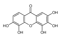 2,3,4,5,6-pentahydroxyxanthen-9-one结构式