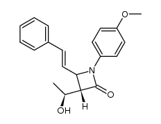 (1'S,3S)-3-(1'-hydroxyethyl)-1-(4'-methoxyphenyl)-4-(2'-phenylethenyl)-2-azetidinone结构式