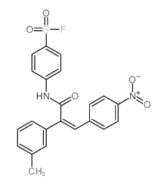 4-[[2-(3-methylphenyl)-3-(4-nitrophenyl)prop-2-enoyl]amino]benzenesulfonyl fluoride Structure