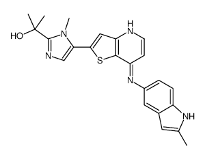 2-(1-Methyl-5-(7-(2-Methyl-1H-indol-5-ylamino)thieno[3,2-b]pyridin-2-yl)-1H-imidazol-2-yl)propan-2-ol Structure