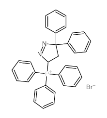 Phosphonium,(4,5-dihydro-5,5-diphenyl-3H-pyrazol-3-yl)triphenyl-, bromide (1:1) structure