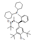 [S(R)]-N-[(R)-[3,5-Bis(1,1-dimethylethyl)-4-methoxyphenyl][2-(dicyclohexylphosphino)phenyl]methyl]-N,2-dimethyl-2-propanesulfinamide Structure