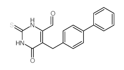 4-Pyrimidinecarboxaldehyde,5-([1,1'-biphenyl]-4-ylmethyl)-1,2,3,6-tetrahydro-6-oxo-2-thioxo-结构式