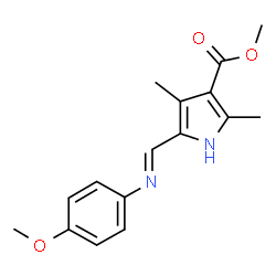 1H-Pyrrole-3-carboxylicacid,5-[[(4-methoxyphenyl)imino]methyl]-2,4-dimethyl-,methylester(9CI) Structure