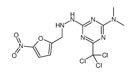 N,N-dimethyl-4-[2-[(5-nitrofuran-2-yl)methyl]hydrazinyl]-6-(trichloromethyl)-1,3,5-triazin-2-amine Structure